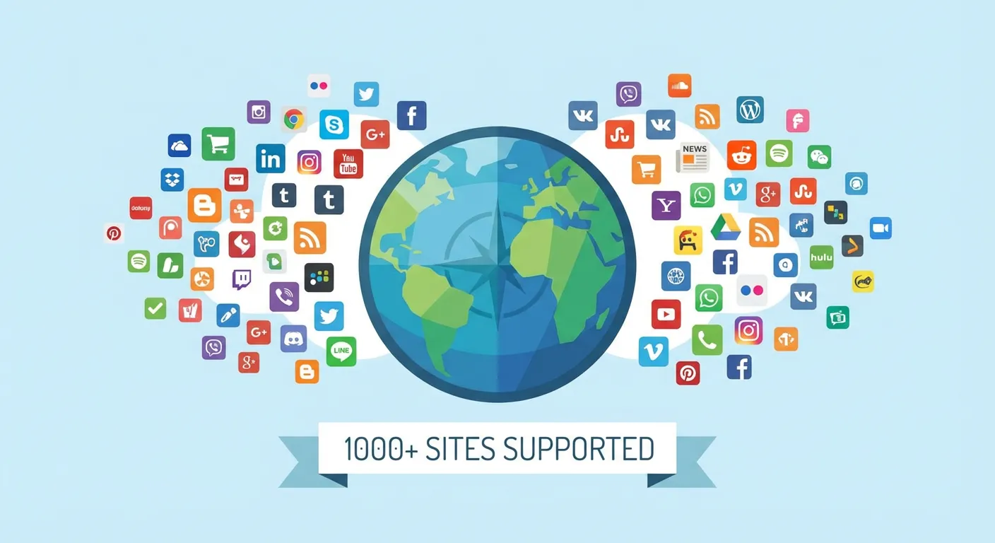 1000+ Sites Supported